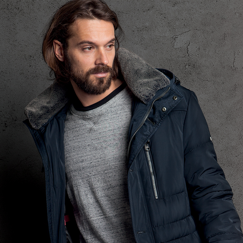 Navy Winter Coat - O'Briens Menswear